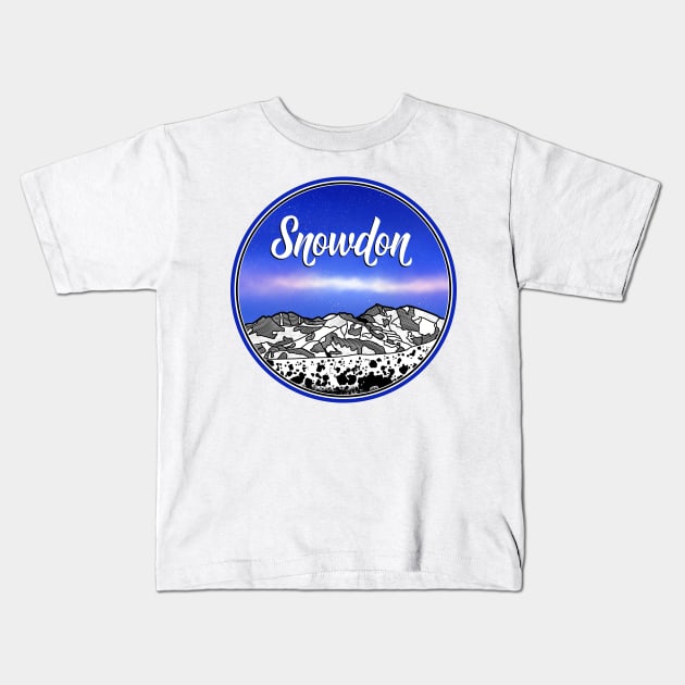 Mount Snowdon Wales Kids T-Shirt by mailboxdisco